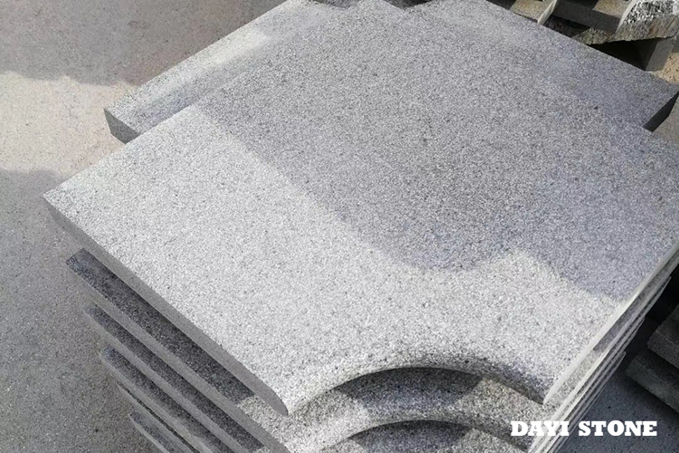 Swimming Pool Dark Grey Granite Stone G654-5 Flamed Bullnose edge 50x50x3cm - Dayi Stone